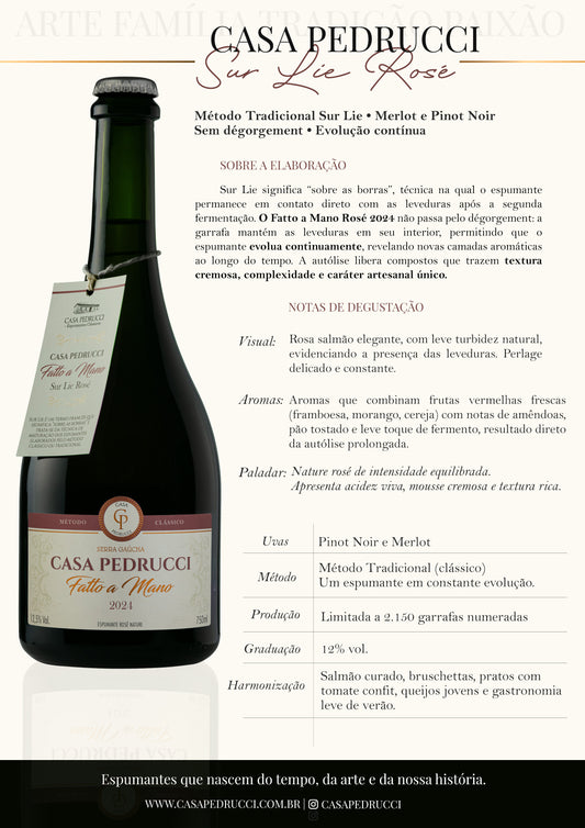 Casa Pedrucci Fatto a Mano Espumante Sur Lie Rosé