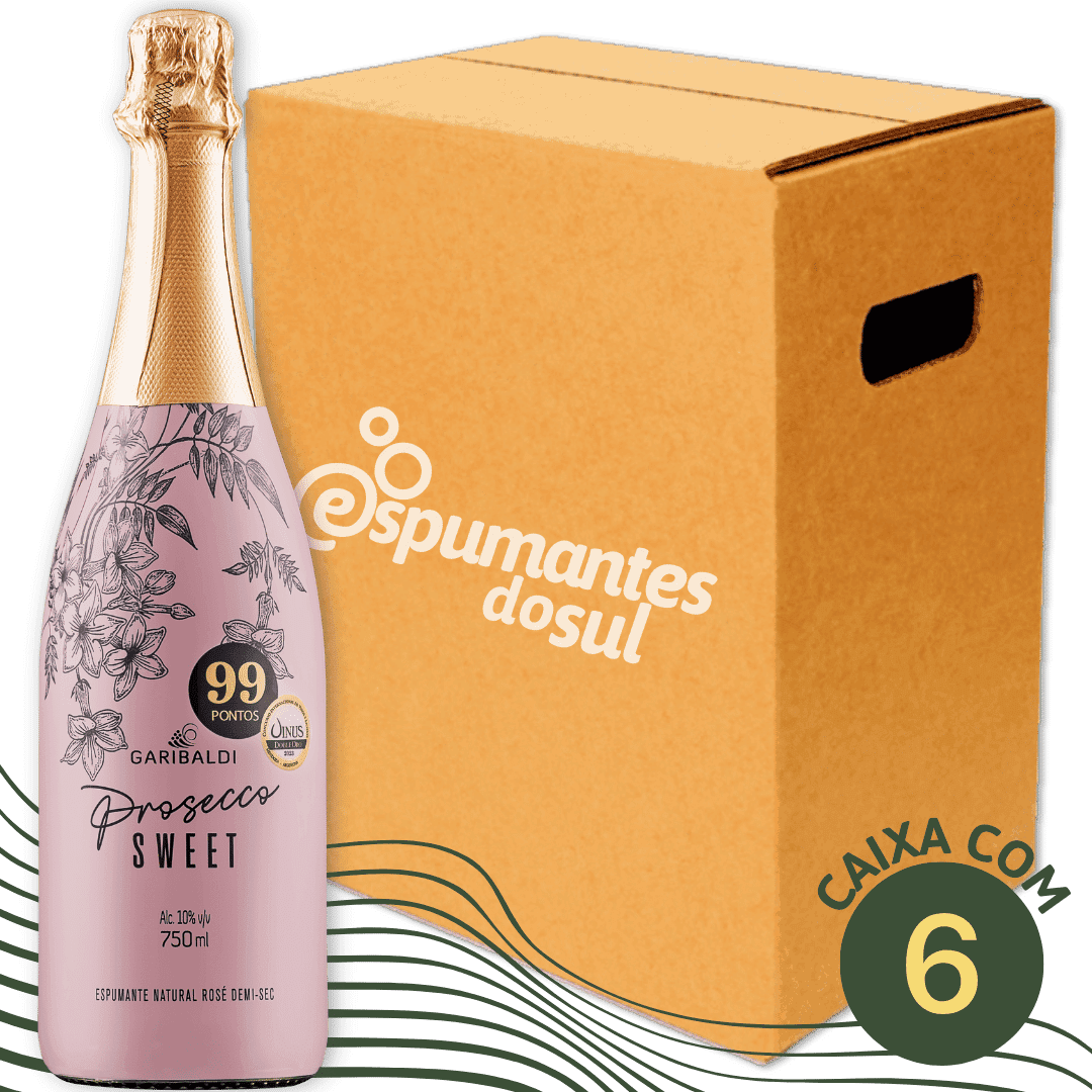 Garibaldi Sweet Prosecco Espumante Demi Sec Rosé - Caixa com 6