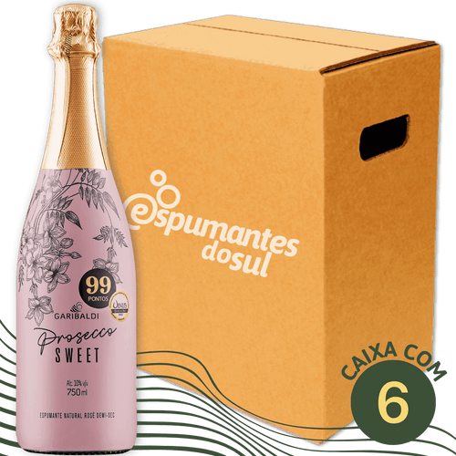 Garibaldi Sweet Prosecco Espumante Demi Sec Rosé - Caixa com 6