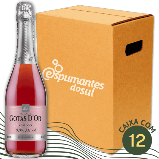 Garibaldi Gotas D'Or Sem Álcool Filtrado Doce Rosé - Caixa com 12