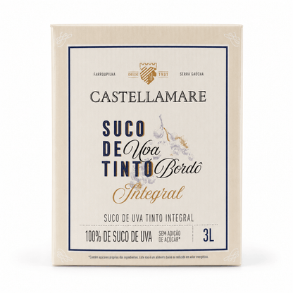 Castellamare Suco de Uva Integral Bordô Bag-in-Box 3L