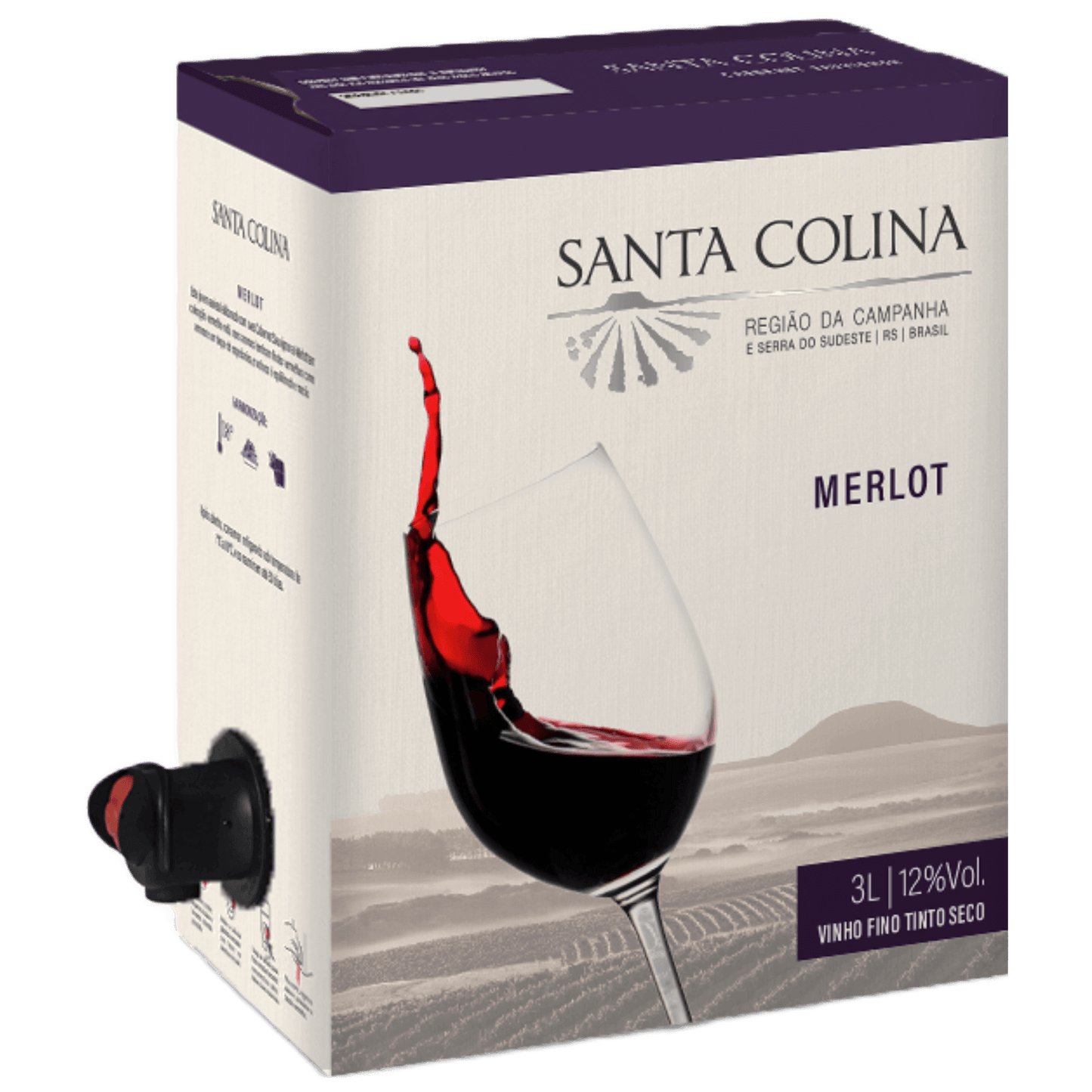 Aliança Santa Colina Merlot Bag in Box 3L - Aliança - Espumantes do Sul