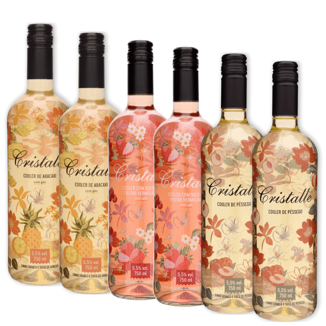 Arbugeri Cristalle Cooler Mix - 2 x Abacaxi / 2 x Frutas Vermelhas / 2 x Pêssego - Espumantes do Sul - Espumantes do Sul