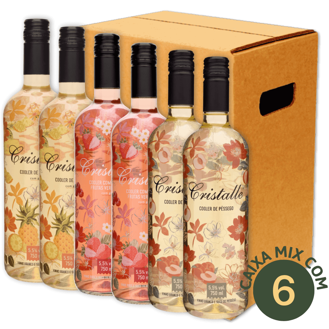 Arbugeri Cristalle Cooler Mix - 2 x Abacaxi / 2 x Frutas Vermelhas / 2 x Pêssego - Espumantes do Sul - Espumantes do Sul