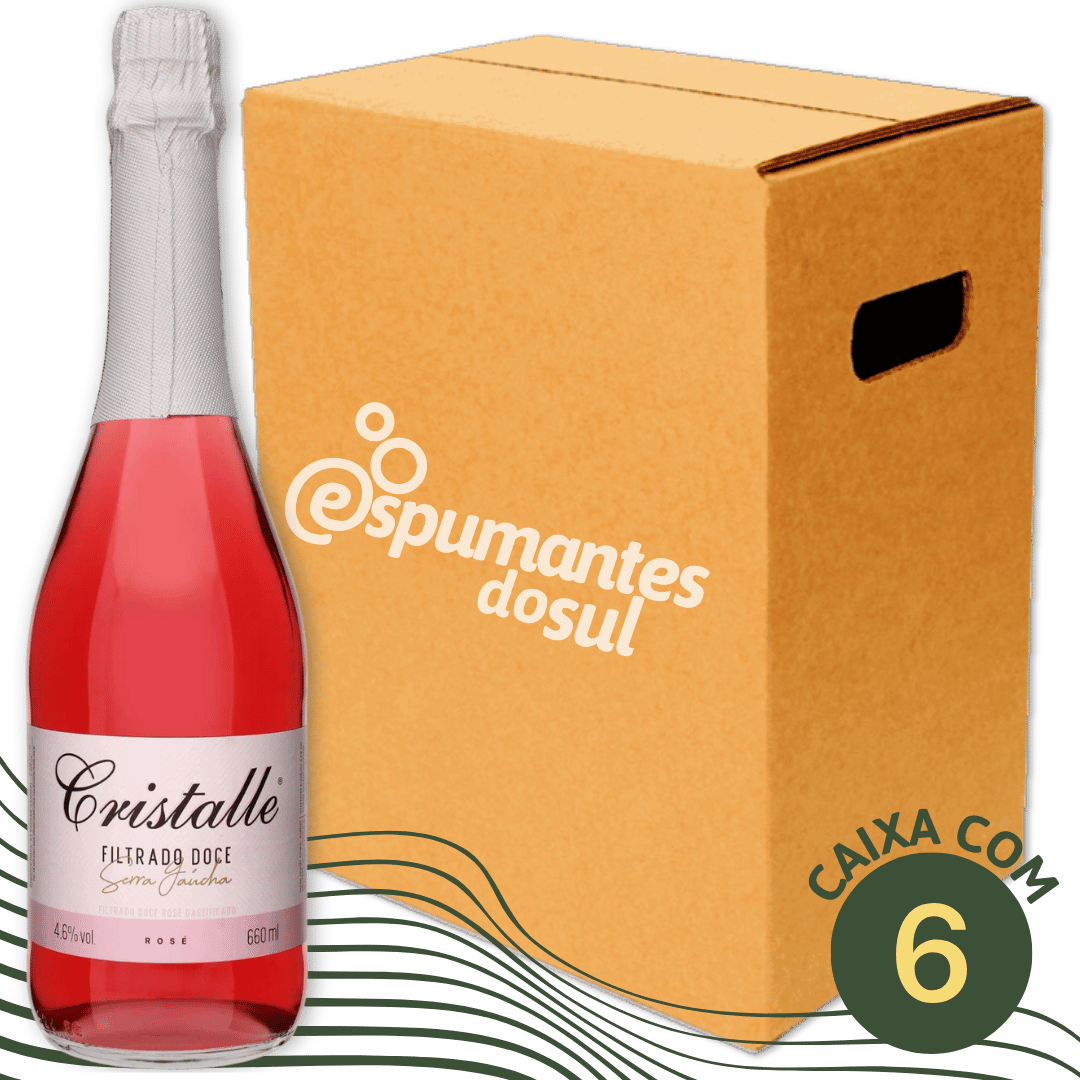 Arbugeri Cristalle Filtrado Doce Rosé - Caixa com 6 x 660ml - Arbugeri - Espumantes do Sul