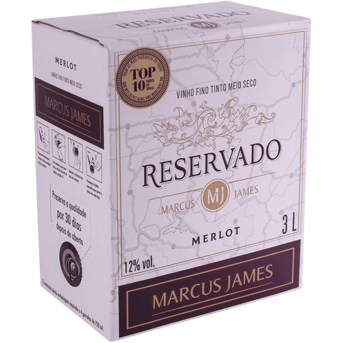 Aurora Marcus James Merlot Demi Sec Bag in Box 3L - Aurora - Espumantes do Sul