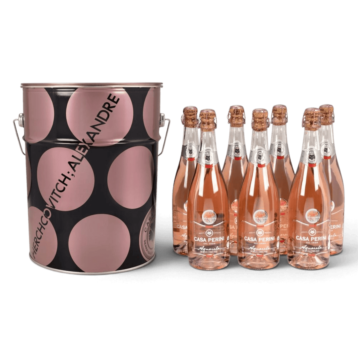 Casa Perini Balde de Aquarela Espumantes Moscatel Rosé - 7 x 750ml - Casa Perini - Espumantes do Sul