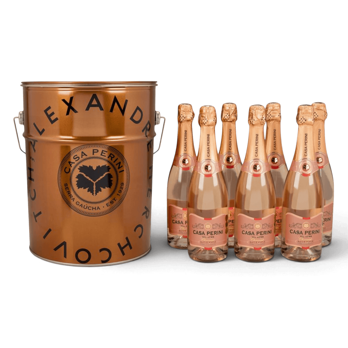 Casa Perini Balde de Espumantes Brut Rosé - 7 x 750ml - Casa Perini - Espumantes do Sul