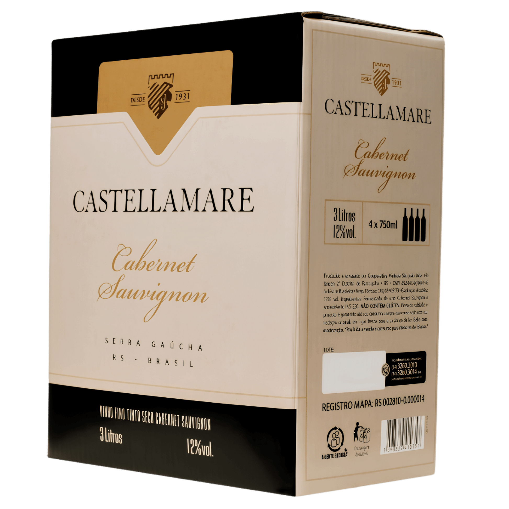 Castellamare Cabernet Sauvignon Bag in Box 3L - Castellamare - Espumantes do Sul
