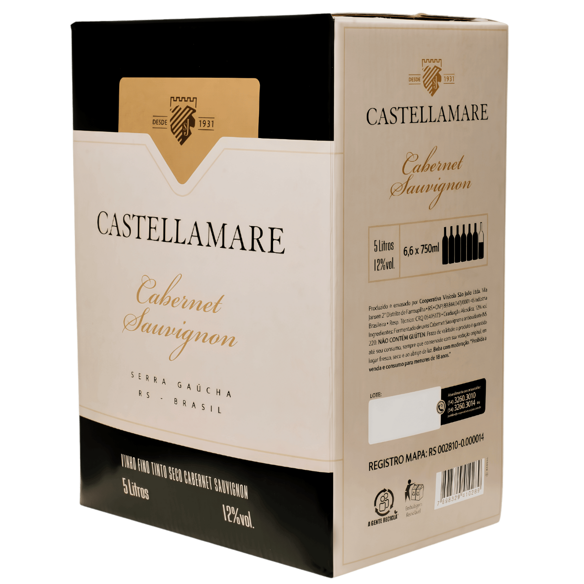 Castellamare Cabernet Sauvignon Bag in Box 5L - Castellamare - Espumantes do Sul