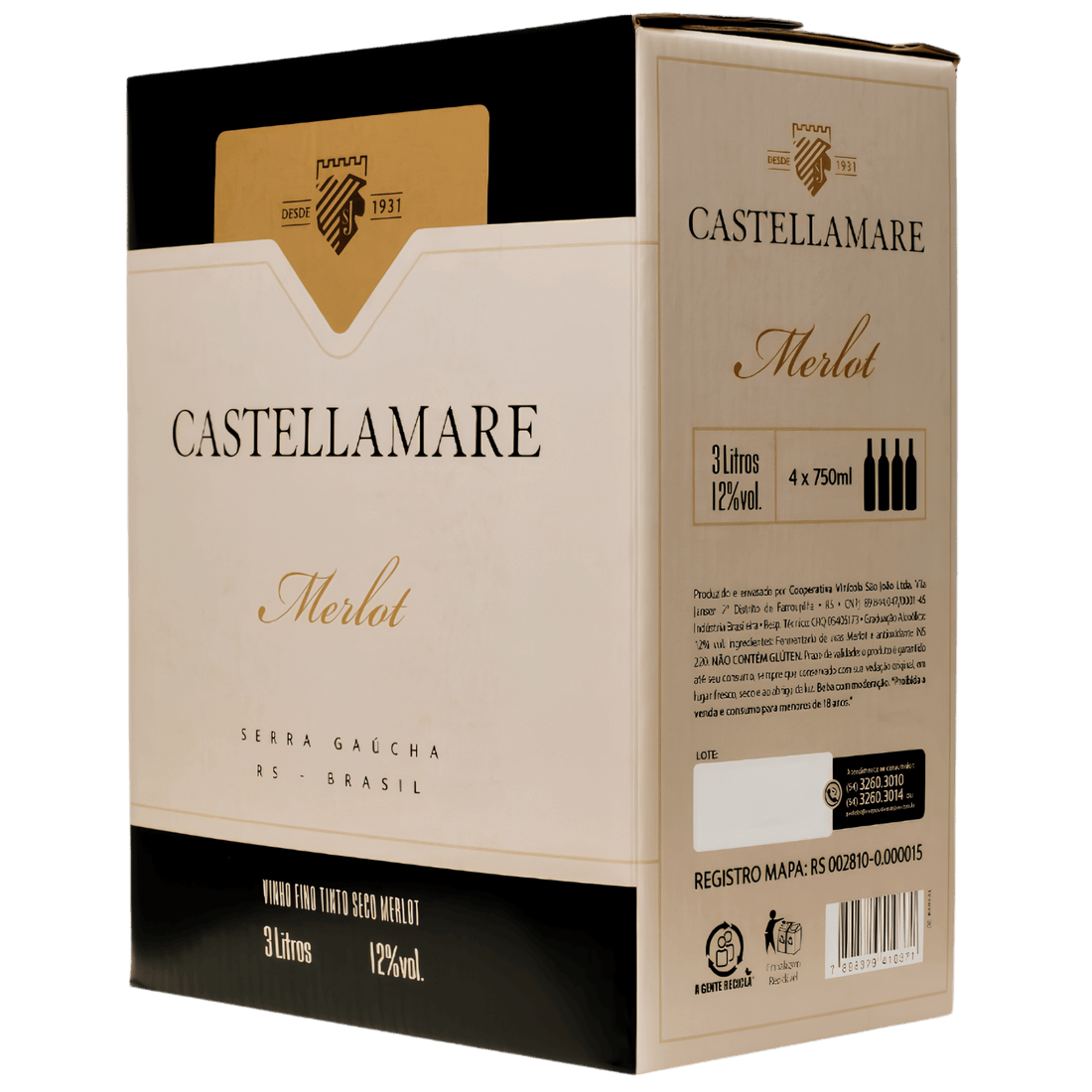 Castellamare Merlot Bag in Box 3L