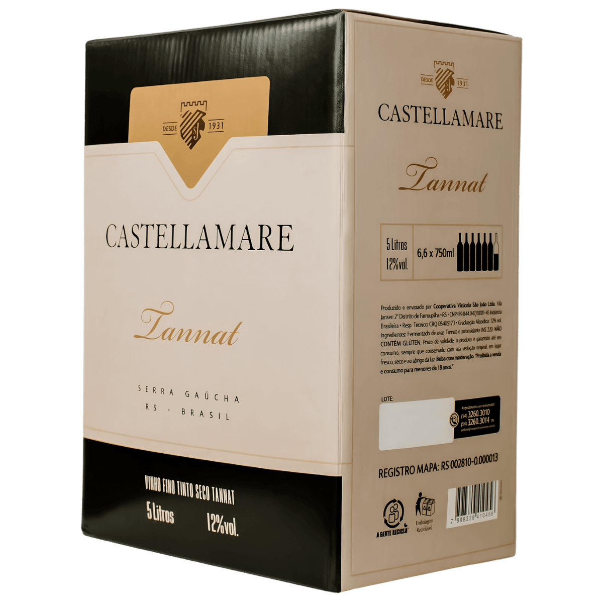 Castellamare Tannat Bag in Box 5L - Castellamare - Espumantes do Sul