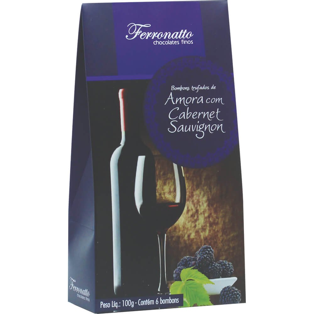 Ferronatto Caixa de Bombom Recheado de Amora com Cabernet Sauvignon 100g - Ferronatto - Espumantes do Sul