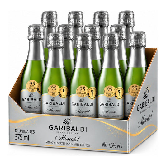 Garibaldi Espumante Moscatel 375ml - Caixa com 12 - Garibaldi - Espumantes do Sul