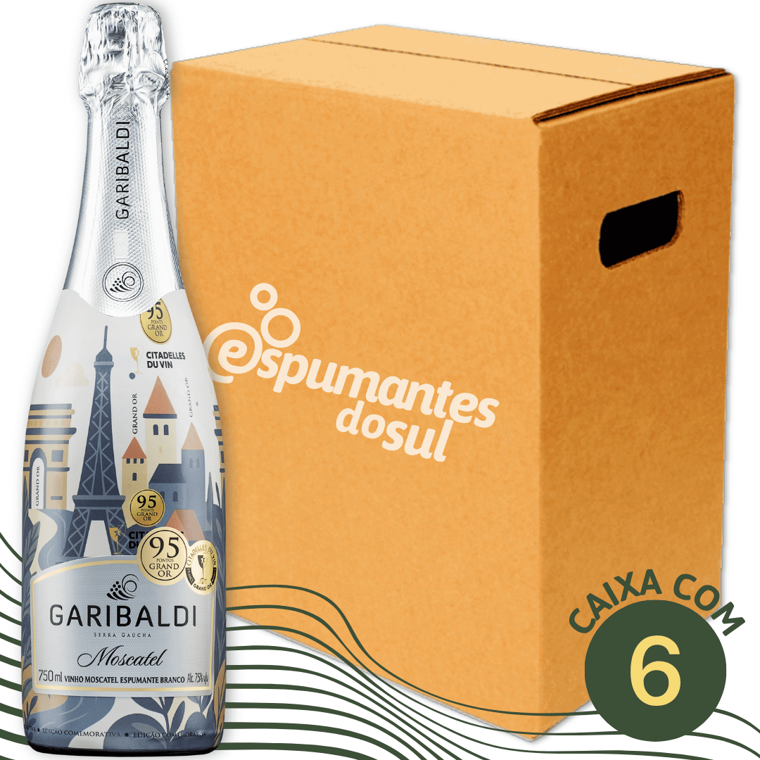 Garibaldi Espumante Moscatel - Edição Especial Citadelles du Vin - Caixa com 6 - Espumantes do Sul - Espumantes do Sul