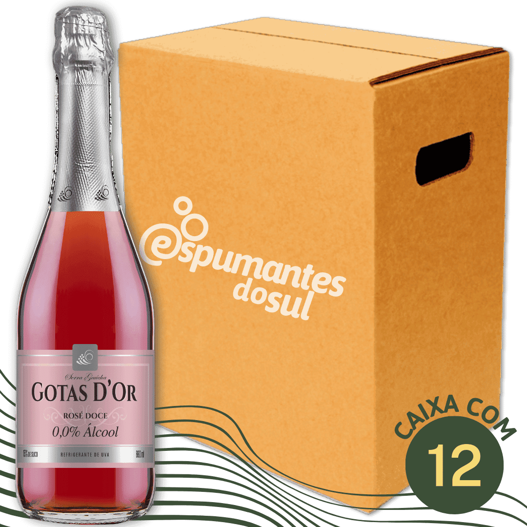 Garibaldi Gotas D'Or Sem Álcool Filtrado Doce Rosé - Caixa com 12