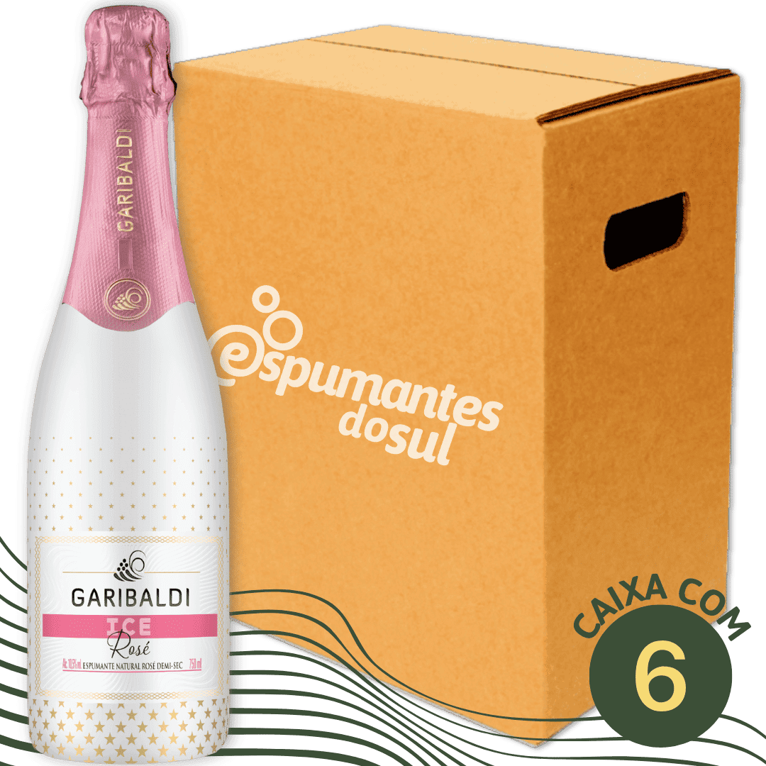 Garibaldi Ice Rosé Espumante Demi Sec - Caixa com 6 - Garibaldi - Espumantes do Sul