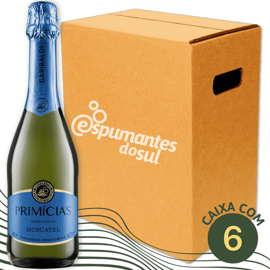 Garibaldi Primicias Espumante Moscatel - Caixa com 6 - Garibaldi - Espumantes do Sul