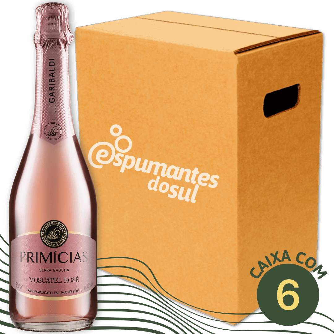 Garibaldi Primicias Espumante Moscatel Rosé - Caixa com 6