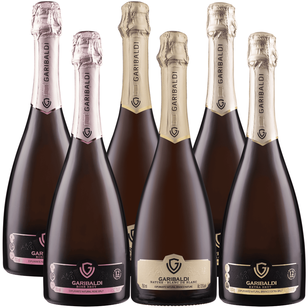 Garibaldi VG Espumantes - Kit Nature/Extra Brut/Brut Rosé - Caixa com 6 - Espumantes do Sul - Espumantes do Sul