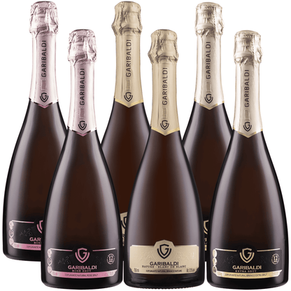 Garibaldi VG Espumantes - Kit Nature/Extra Brut/Brut Rosé - Caixa com 6 - Espumantes do Sul - Espumantes do Sul