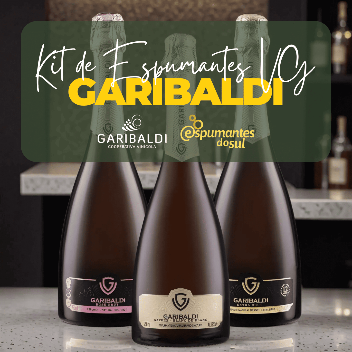 Garibaldi VG Espumantes - Kit Nature/Extra Brut/Brut Rosé - Caixa com 6 - Espumantes do Sul - Espumantes do Sul
