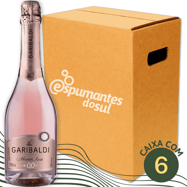 Garibaldi Zero Álcool 0,0% Moscato Espumante Rosé - Caixa com 6