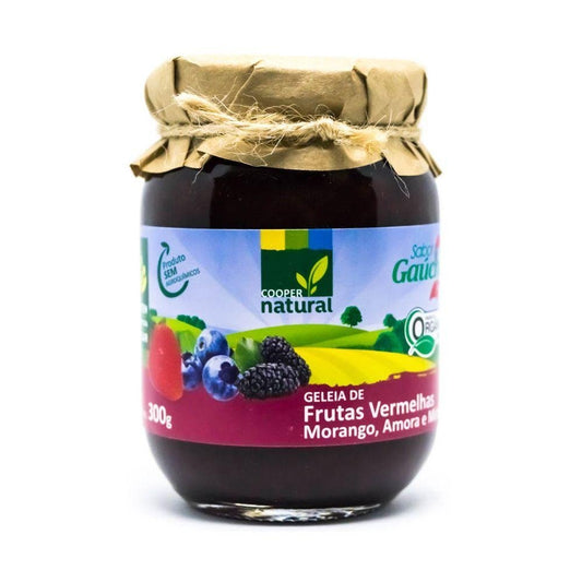 Geléia Orgânica de Frutas Vermelhas morango, amora e framboesa Coopernatural 300g - Coopernatural - Espumantes do Sul