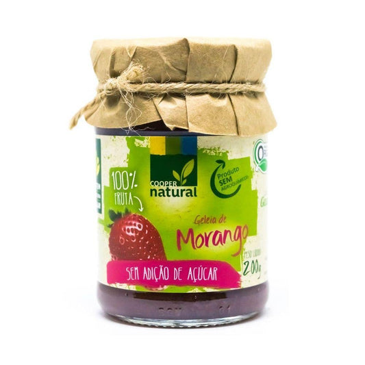 Geléia Orgânica de Morango Sem Adição de Açúcar Coopernatural 200g - Coopernatural - Espumantes do Sul
