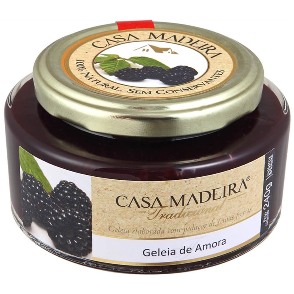 Geleia Tradicional de Amora com Pedaços Casa Madeira 240g - Casa Madeira - Espumantes do Sul