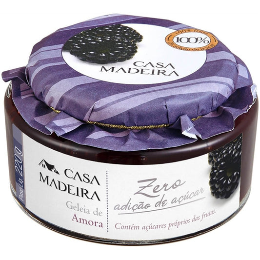 Geleia Zero Adição de Açúcar de Amora Casa Madeira 220g - Casa Madeira - Espumantes do Sul