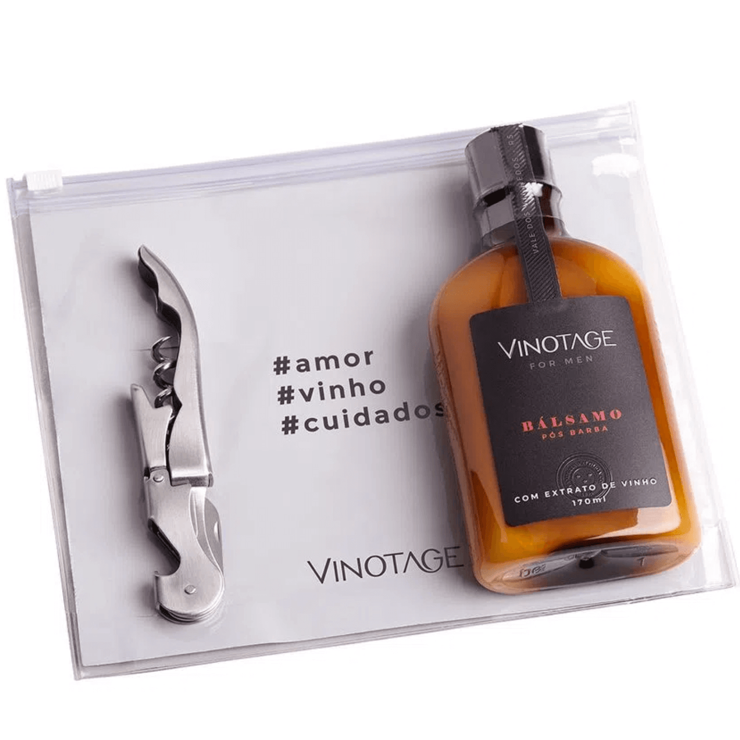 Kit Bálsamo Pós - Barba + Saca - Rolhas Vinotage - Vinotage - Espumantes do Sul