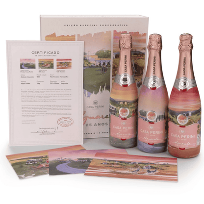 Kit Casa Perini Aquarela Moscatel Rosé - Especial 25 Anos - Casa Perini - Espumantes do Sul