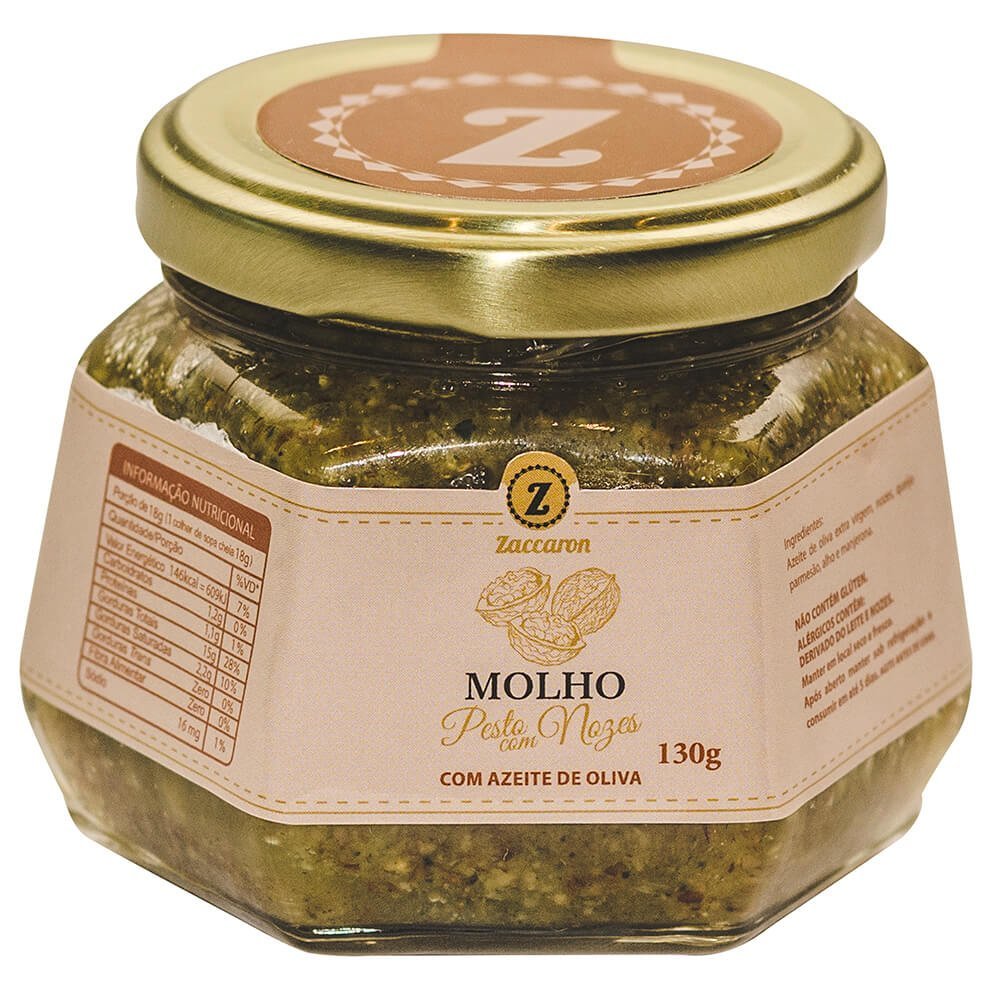 Molho Pesto de Nozes Zaccaron 130g - Zaccaron - Espumantes do Sul