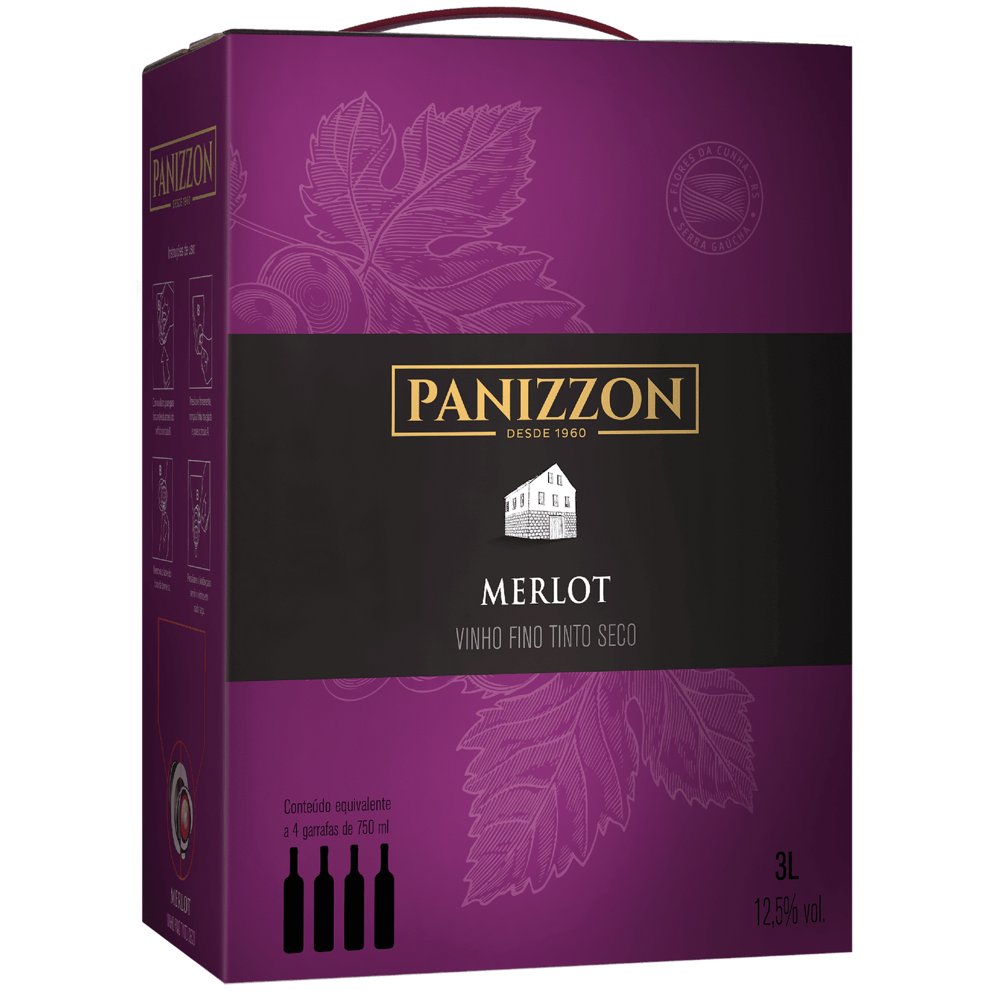 Panizzon Merlot Bag in Box 3L - Panizzon - Espumantes do Sul
