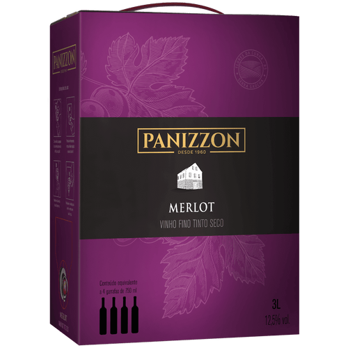 Panizzon Merlot Bag in Box 3L - Panizzon - Espumantes do Sul