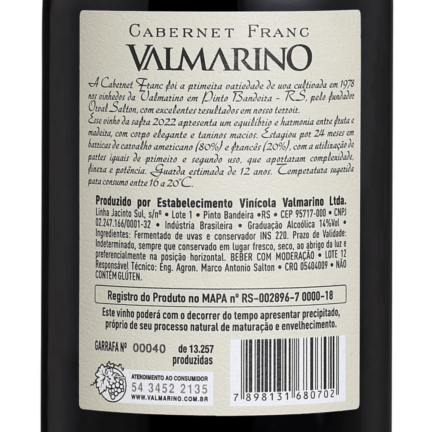 Valmarino Cabernet Franc XXVII - Valmarino - Espumantes do Sul