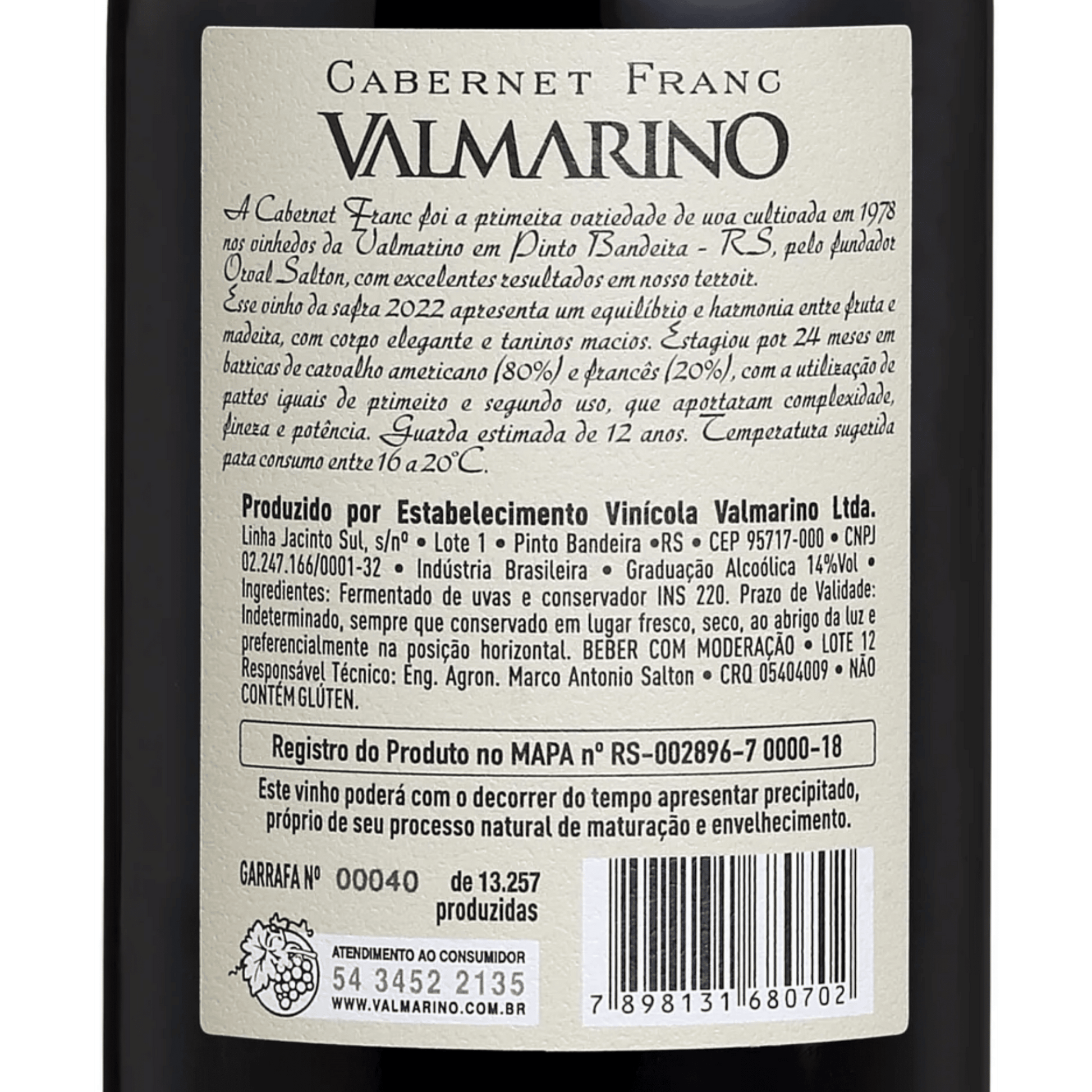 Valmarino Cabernet Franc XXVII - Valmarino - Espumantes do Sul